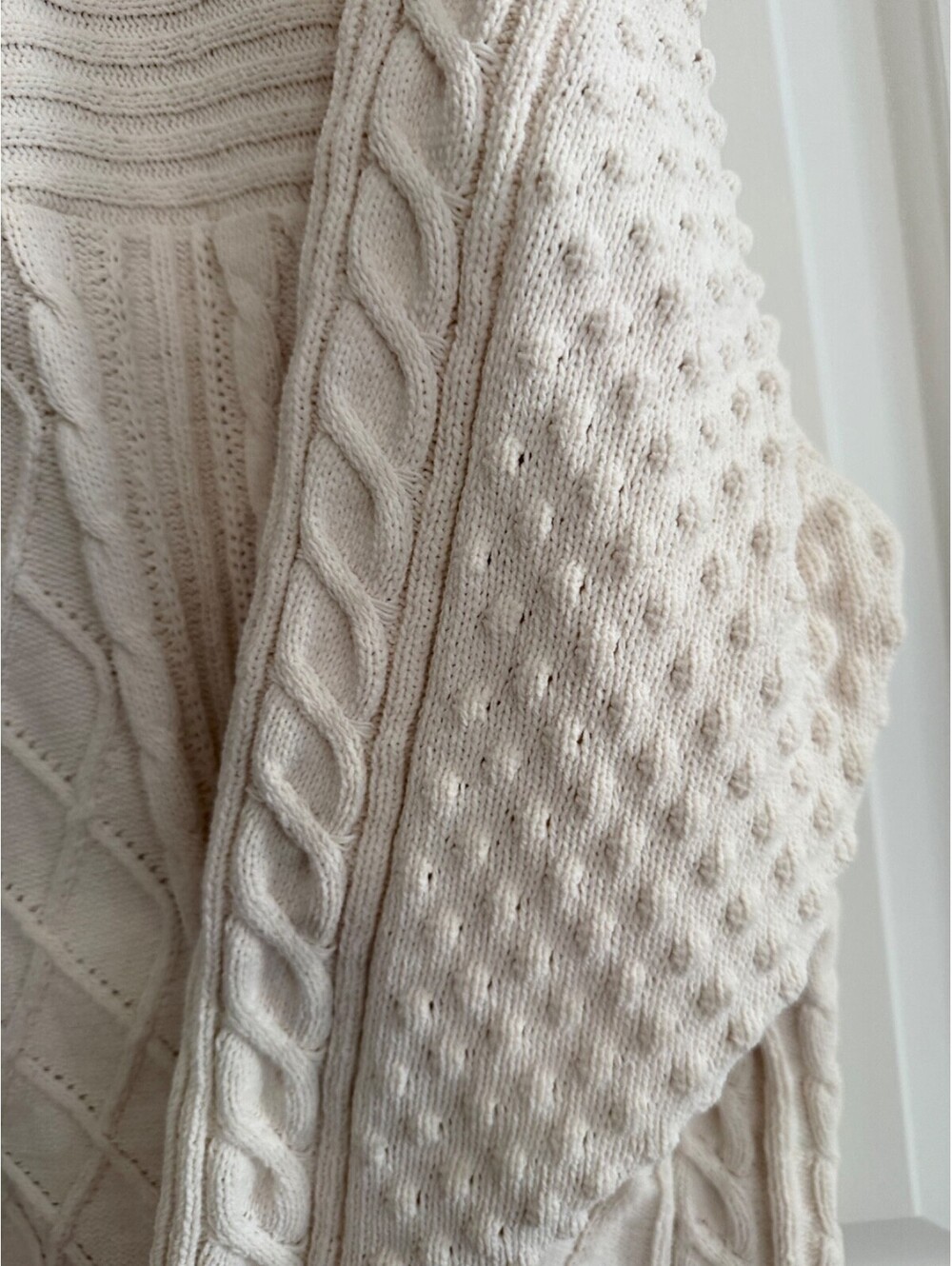 Adidas Originals Trefoil Cable Knit Sweater - Cream/Off-White - Size XL - Picture 5 of 11